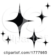 Black And White Vintage Star Sparkle Design Element