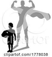 06/21/2022 - Superhero Child Kid With Super Hero Shadow