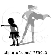06/21/2022 - Superhero Child Kid With Super Hero Shadow