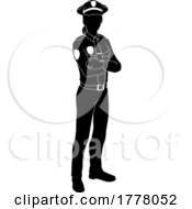 Poster, Art Print Of Policewoman Person Silhouette Police Officer Woman