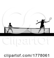 06/21/2022 - Tennis Women Playing Match Silhouette Players