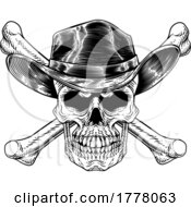 06/22/2022 - Cowboy Hat Western Skull Pirate Cross Bones