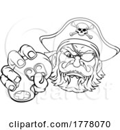 06/21/2022 - Pirate Gamer Video Game Controller Mascot Cartoon