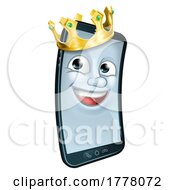 Poster, Art Print Of Mobile Phone King Crown Cartoon Mascot