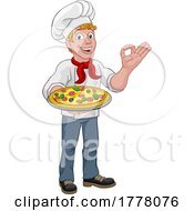 06/22/2022 - Chef Cook Man Cartoon Holding A Pizza