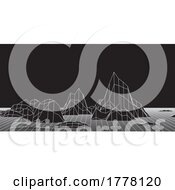 Poster, Art Print Of Banner With Low Poly Wireframe Abstract Design