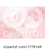 Poster, Art Print Of Pastel Pink Alcohol Ink Background With Gold Glitter Elements