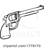Poster, Art Print Of Cartoon Black And White Revolver