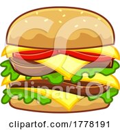 Cartoon Double Cheeseburger