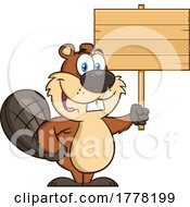 Cartoon Squirrel Holding A Blank Sign