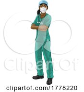 Doctor Or Nurse Woman In Medical Scrubs And Ppe