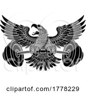 06/28/2022 - Bald Eagle Hawk Weight Lifting Mascot And Barbell