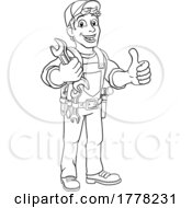 06/28/2022 - Mechanic Plumber Wrench Spanner Cartoon Handyman
