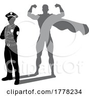 Poster, Art Print Of Superhero Police Man Policeman Super Hero Shadow