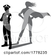 Superhero Police Woman Officer Super Hero Shadow