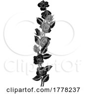 06/28/2022 - Roses Rose Flowers Design In Vintage Woodcut Style