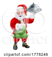 Poster, Art Print Of Santa Claus Father Christmas Food Cloche Cartoon