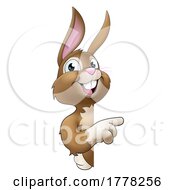 06/29/2022 - Easter Bunny Rabbit Cartoon Character Peeking Sign