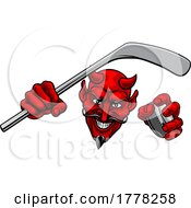 06/29/2022 - Devil Satan Ice Hockey Sports Mascot Cartoon