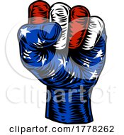 Poster, Art Print Of American Flag Usa Fist Illustration