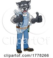 06/29/2022 - Wolf Plumber Or Mechanic Holding Spanner