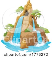Poster, Art Print Of Waterfall Mountain