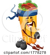 Poster, Art Print Of Pirate Burrito Food Mascot