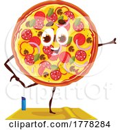 Poster, Art Print Of Yoga Pizza Food Mascot