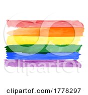 Poster, Art Print Of Painted Watercolor Rainbow Flag For Pride