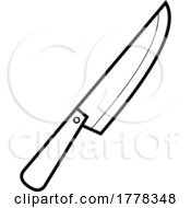 Poster, Art Print Of Cartoon Black And White Knife