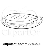 Poster, Art Print Of Cartoon Black And White Steamy Steak On A Plate