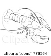 Poster, Art Print Of Cartoon Black And White Lobster