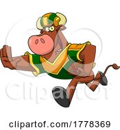 07/03/2022 - Cartoon Football Player Bull Mascot Character