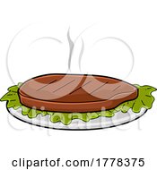 Cartoon Steamy Steak On A Plate