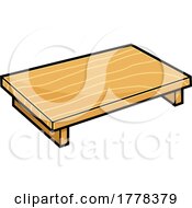 Poster, Art Print Of Cartoon Wood Sushi Plate Board Or Tray