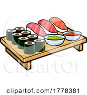 Poster, Art Print Of Cartoon Sushi Platter