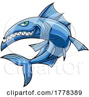Cartoon Tough Angry Barracuda