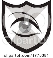 Poster, Art Print Of Grayscale Shield With An Eye