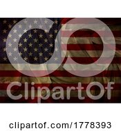 Old Grunge Style Realistic American Flag Background