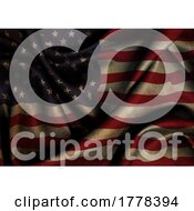 Poster, Art Print Of Realistic Grunge American Flag Background
