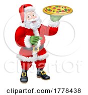 Poster, Art Print Of Christmas Santa Claus Father Christmas Pizza Chef