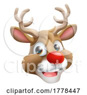 Christmas Reindeer Face by AtStockIllustration