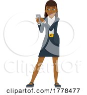 Business Woman Holding Phone Cartoon Mascot