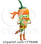 Pirate Jalapeno Food Mascot Character