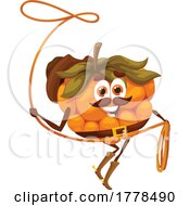 Poster, Art Print Of Cowboy Cloudberry Food Mascot Character