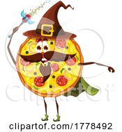 Poster, Art Print Of Wizard Pizza Food Mascot Character