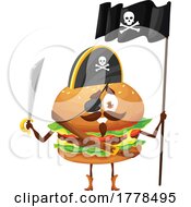 Poster, Art Print Of Pirate Burger Food Mascot Character