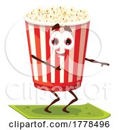 Poster, Art Print Of Yoga Popcorn Bucket Food Mascot Character
