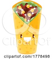 Poster, Art Print Of Burrito Food Mascot Character