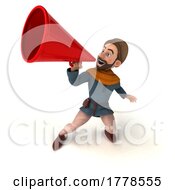 3d French Medieval Man On A White Background